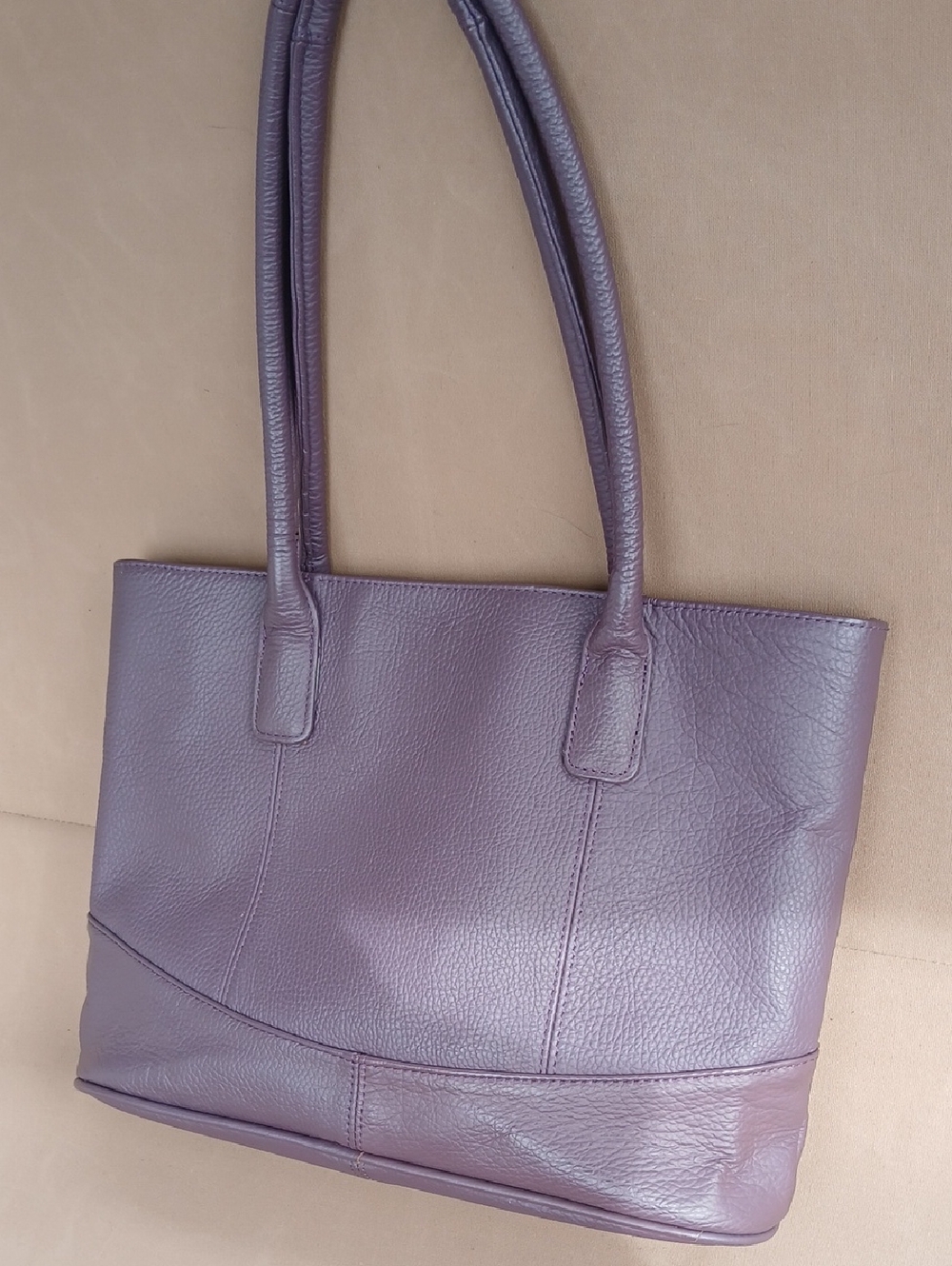 AMERICAN Leather Tote Bag in PURPLE - Women's Handbag - Picture 6 of 6